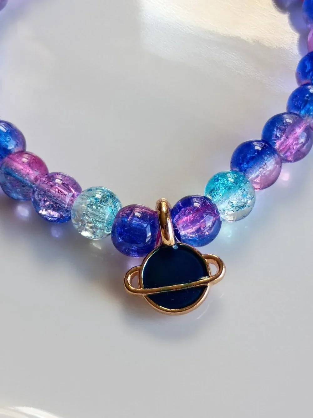 Starlit Planet Kids Bracelet | Handmade Glass Beaded Bracelet | 5.5